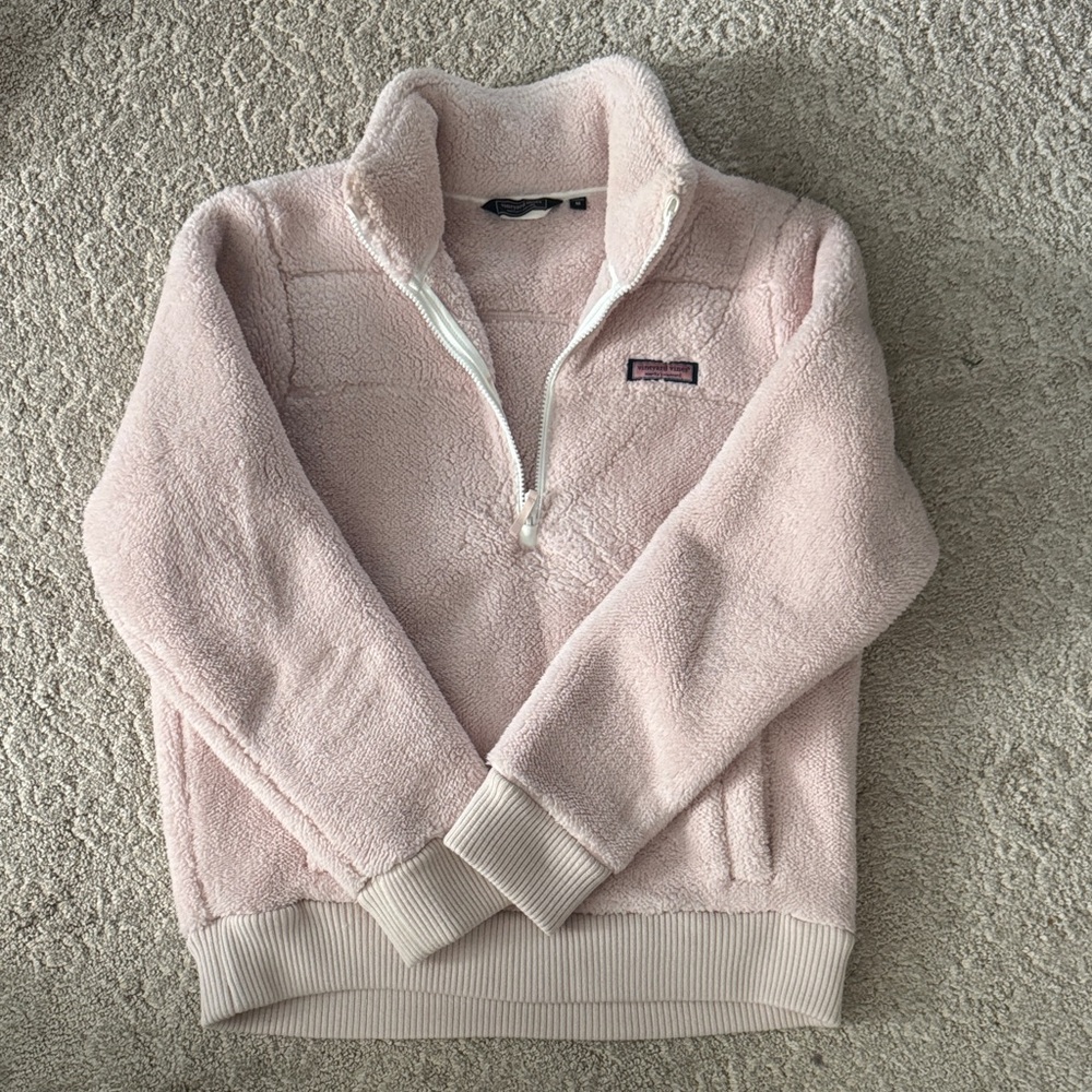 Vineyard Vines Light Pink Fleece Quarter-Zip